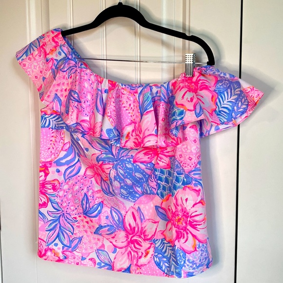 Lilly Pulitzer One Shoulder Top - Picture 3 of 7